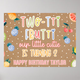 Two-tti Frutti- 2. Geburtstag Obst Thema Poster