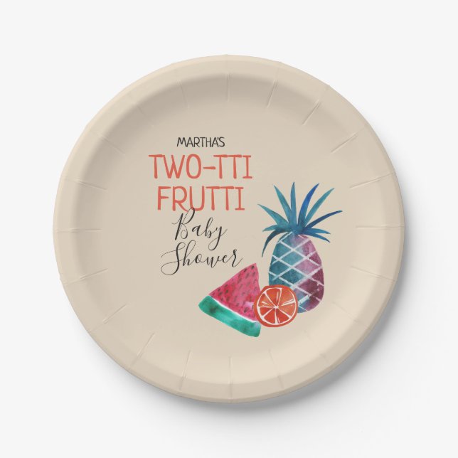 Two-tti Frutti Babyparty Pappteller (Vorderseite)