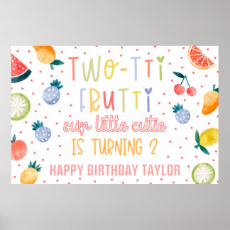 Two-tti Frutti Frucht Zweiter Geburtstag Papier Poster