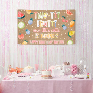 Two-tti Frutti Fruit Zweiter Geburtstag Kraftpapie Banner