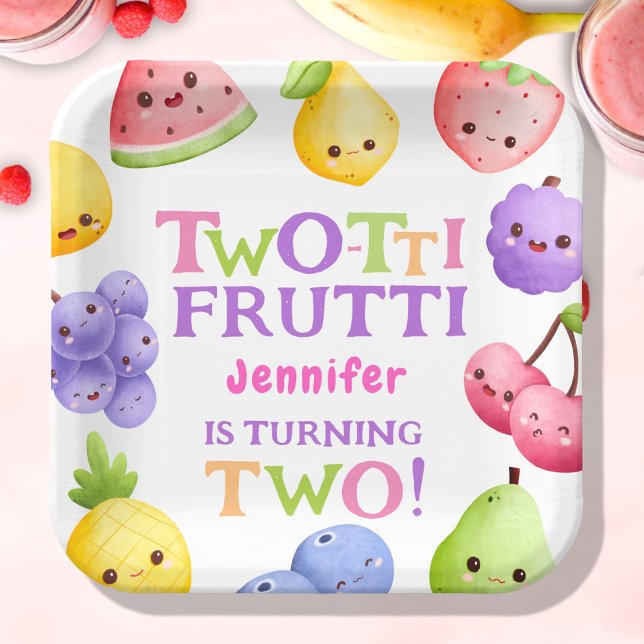 Two-tti Frutti! Girl Pink Süsse Frucht 2. Geburtst Pappteller (Von Creator hochgeladen)