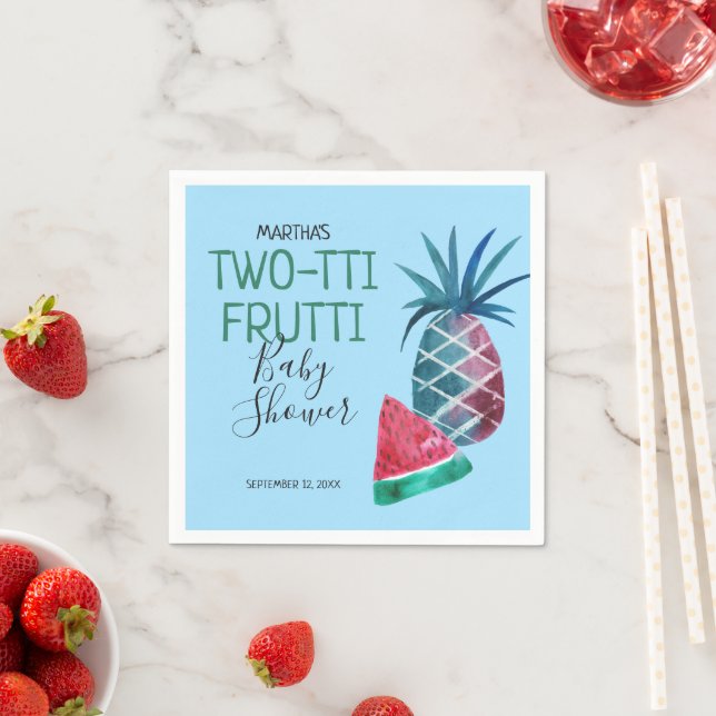 Two-tti Frutti Jungen-Babyparty Serviette (Beispiel)