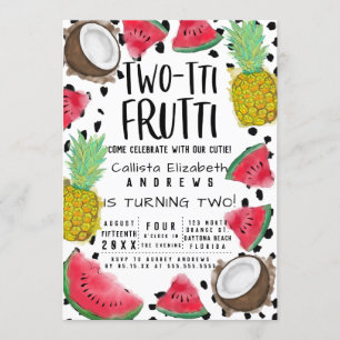 Two-tti Frutti Niedlich Fruit Watercolor 2. Geburt Einladung