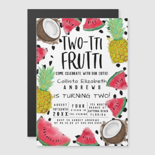 Two-tti Frutti Niedlich Fruit Watercolor 2. Geburt Magneteinladung