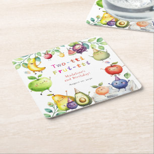 Two-tti Frutti Niedlich Fruits 2. Geburtstag Party Rechteckiger Pappuntersetzer