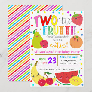 Two-tti Frutti Party Geburtstagsfeier Einladung