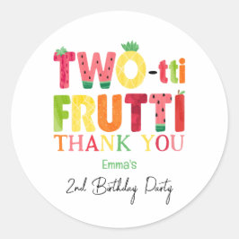 Two-tti Frutti Süsse Fruit 2. Geburtstag Vielen Da Runder Aufkleber