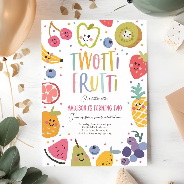 Two-tti Frutti Tropical 2. Geburtstag Einladung (Von Creator hochgeladen)