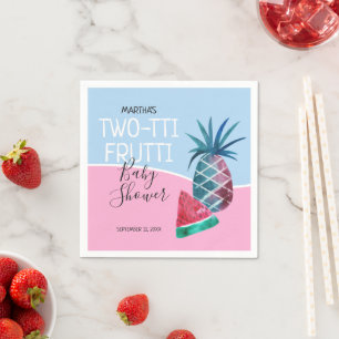 Two-tti Frutti Twins Baby Shower Serviette