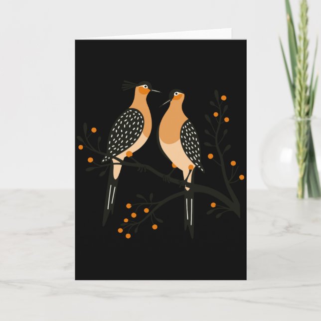 Two Turtle Doves Cut Out Stencil Retro Style 7 Bab Karte (Vorderseite)