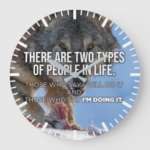 Two Types Of People - Success Motivational Large C Große Wanduhr