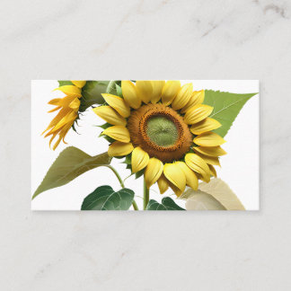 Two Vibrant Sunflowers with Lush Green Leaves Visitenkarte