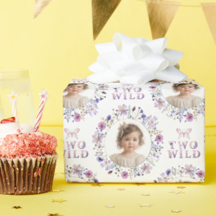 Two Wild 2. Geburtstag Foto Geschenkpapier