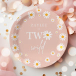 Two Wild 2. Geburtstag Party Boho Retro Daisy Pappteller<br><div class="desc">Zwei Wild 2. Geburtstag Party Boho Retro Daisy Paper Teller</div>