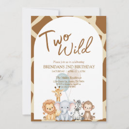 Two Wild Birthday Invitation  Einladung
