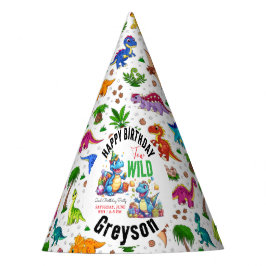 Two Wild Dino Party Boy Dinosaur 2. Geburtstag Partyhütchen