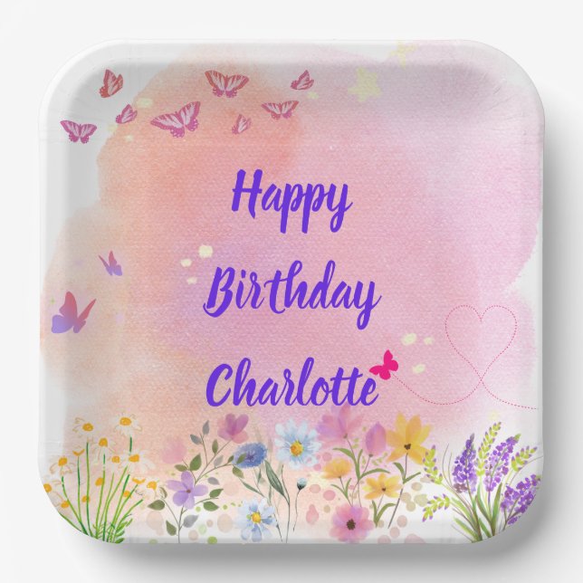 "Two Wild & Full of Wonder" - Glückliches Geburtst Pappteller (Vorderseite)