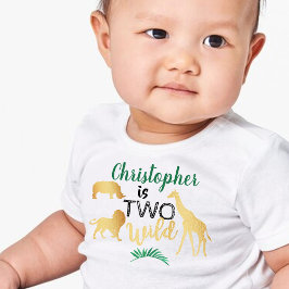Two Wild Jungle Safari Boys 2. Geburtstag Kleinkind T-shirt