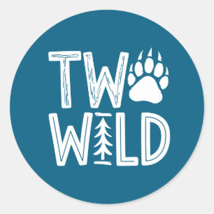 Two Wild - Rustikale Woodsy zum zweiten Geburtstag Runder Aufkleber