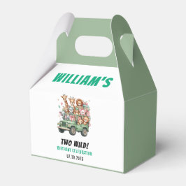 Two Wild Safari Animal 2nd Birthday Party Geschenkschachtel