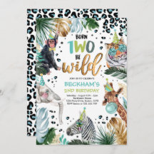 Two Wild Safari Animals 2nd Boy Birthday Party