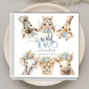 Two Wild Safari Jungle Boy 2. Geburtstag Napkins Serviette
