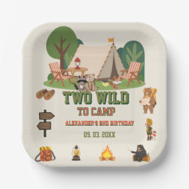 Two Wild to camp safari Wald 2. Geburtstag Pappteller
