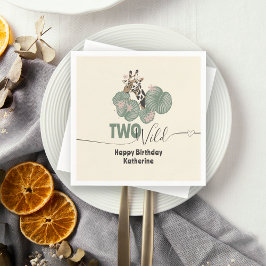 Two Wild Tropical Giraffe Animal Birthday Party  Serviette