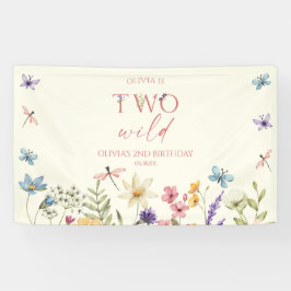 Two Wild Wildflower Wild Flower 2nd Birthday Party Banner