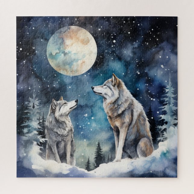 Two Wolves in Winter Puzzle (Vertikal)