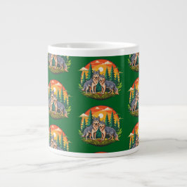 Two wolves Jumbo-Tasse