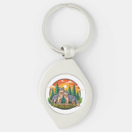 Two wolves schlüsselanhänger