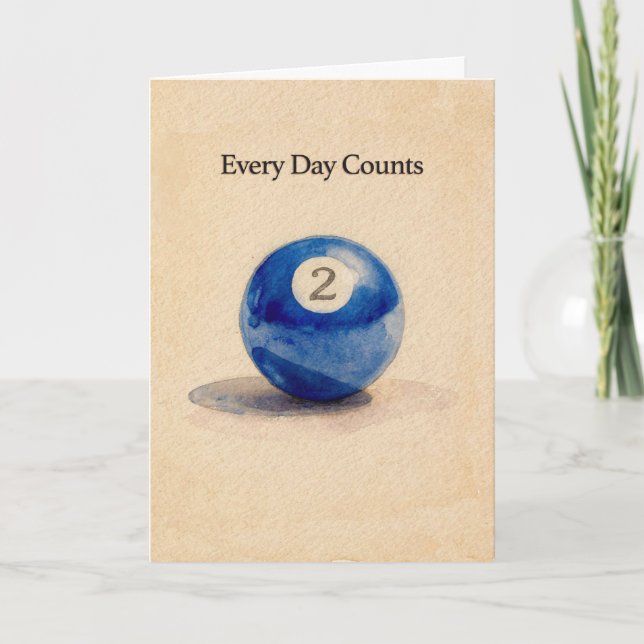 Two Year Anniversary Sobriety Pool Ball Karte (Vorderseite)