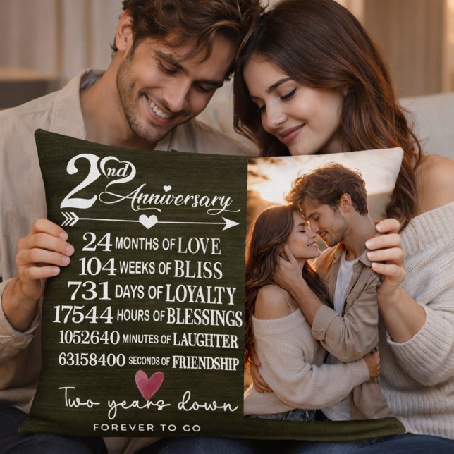 Two Years Down Forever to Go Romantic Gift Kissen (Von Creator hochgeladen)