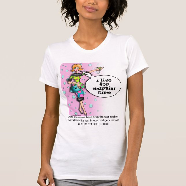 Twofer T-Shirts - Polka-Punkt-Martini-Diva (Vorderseite)