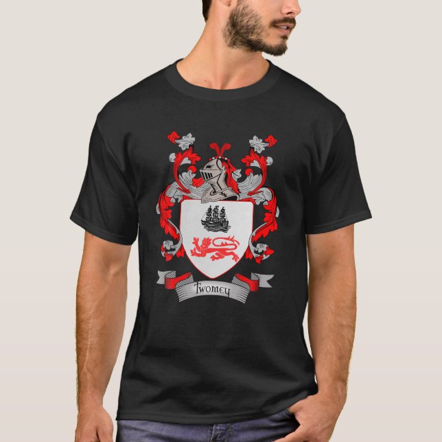 Twomey Coat of Arms | Twomey Surname Familienwappe T-Shirt (Vorderseite)