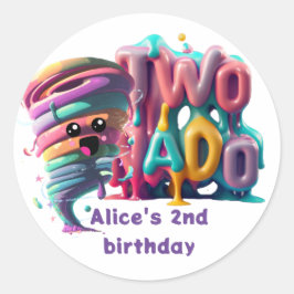 Twonado-T - Shirt Runder Aufkleber