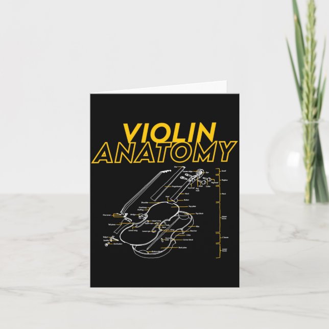 Twoset Violin Violin Anatomy Drawing Diagram Limit Karte (Vorderseite)