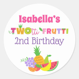 TWOtti Frutti 2. Geburtstag Gastgeschenk Stickers