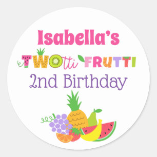 TWOtti Frutti 2. Geburtstag Gastgeschenk Stickers
