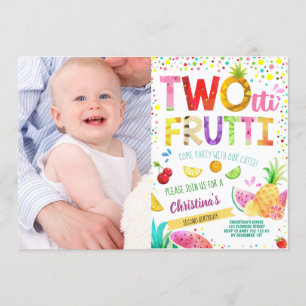 Twotti Frutti 2. Girl Geburtstag Custom Foto Einladung