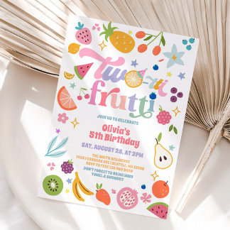 Twotti Frutti Fruit 2nd Birthday Invitation Einladung