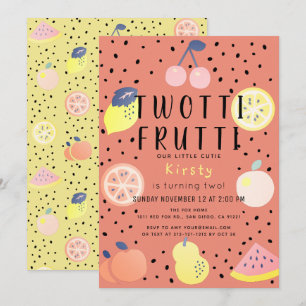 Twotti Frutti Fruit Orange 2. Geburtstag Einladung