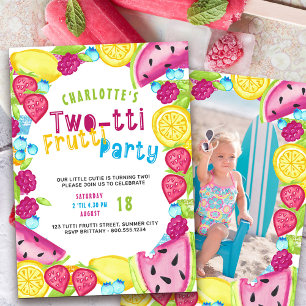 TWOtti Frutti Party 2. Geburtstagsfoto Einladung