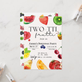 TWOtti Frutti Tropical Fruit Sommer 2. Geburtstag Einladung