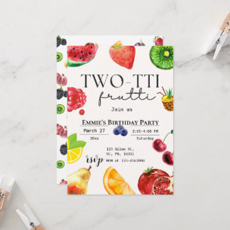 TWOtti Frutti Tropical Fruit Sommer 2. Geburtstag Einladung