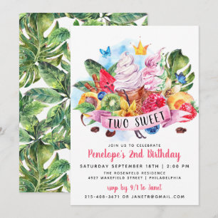 Twotti Frutti Zwei Sweet Birthday Party Einladung