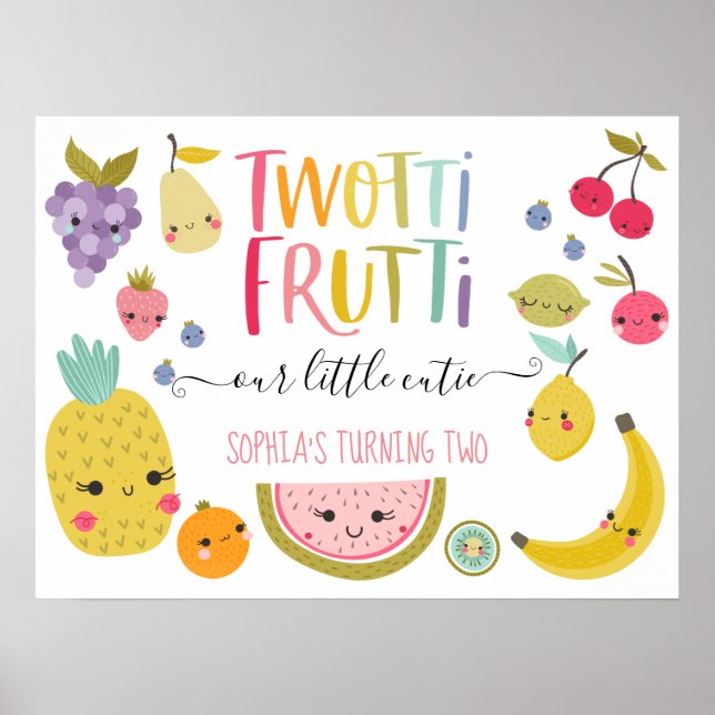 Twotti Frutti Zweite Geburtstagsparty Poster (Vorne)