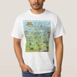 TX Hügel-Land-Cartoon-Karte T-Shirt