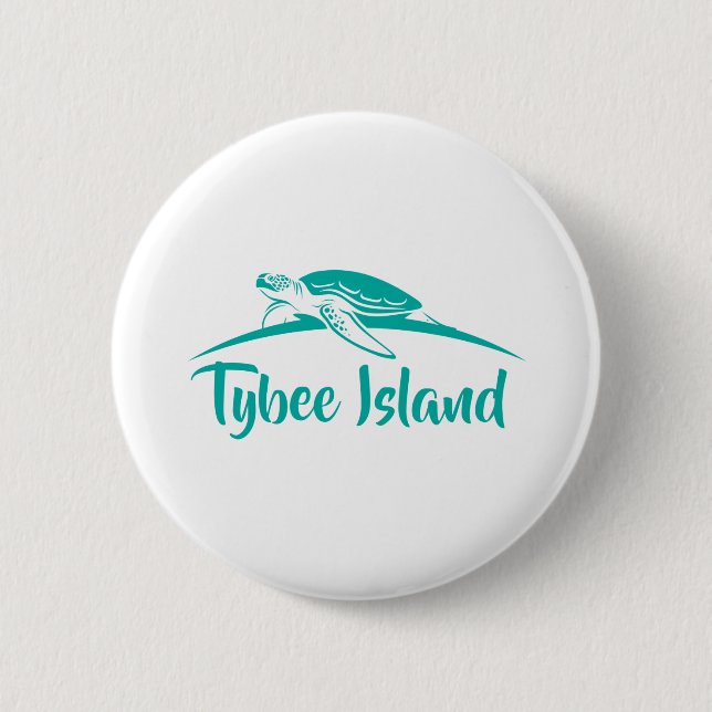 Tybee Green Turtle Button (Vorderseite)